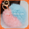 Rabbit Fur Pom Pom Keychain